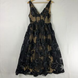 MODA ME COUTURE Women's Romantic Floral Mesh Dress